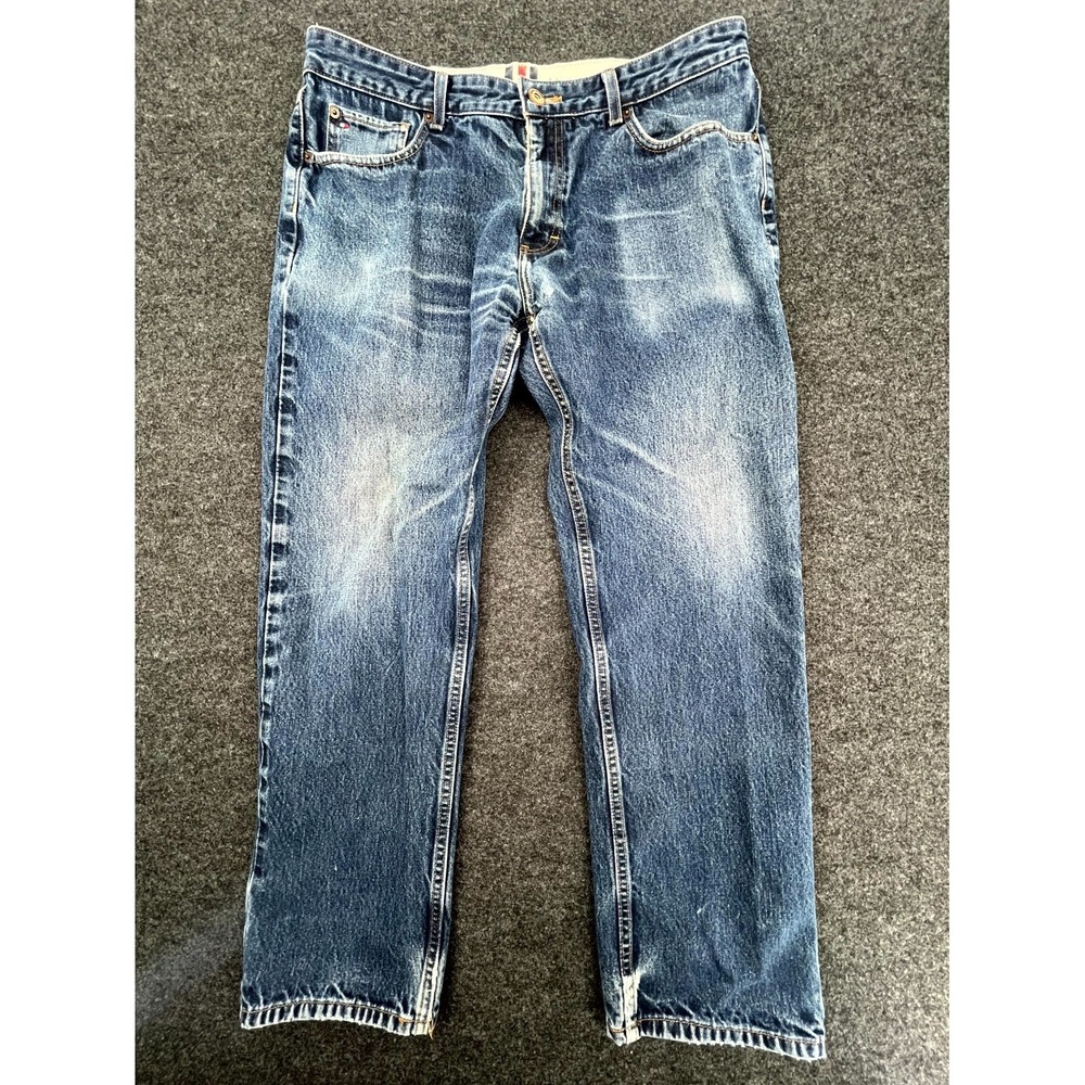 Tommy Hilfiger Y2K Classic Straight Jeans Mens 34x30 Blue Denim Cotton Mid‎ Rise